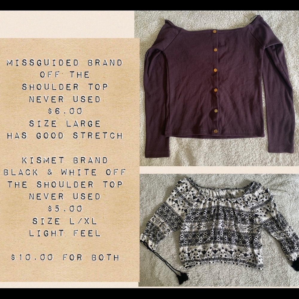 Off the shoulder tops